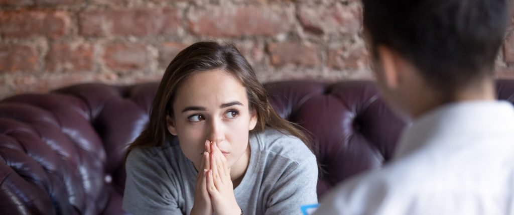 Image of teenage girl at a therapist's office